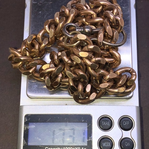 ♥️♥️♥️Vintage 333 8K Yellow Gold Filled Chunky Curb Chain Necklace 24” length - Picture 3 of 13